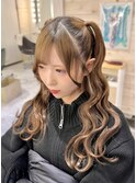 ウェーブハーフツインテール【新宿ヘアセット】