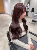 ワインレッド ブリーチなしダブルカラー <渋谷/渋谷駅>