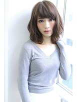 リル 西宮(LiL')&nbsp;【LiL'西宮】アッシュグレージュ_ミディアム_斜めバング★