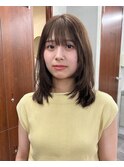 レイヤーカット/顔まわりカット/透明感/オリーブベージュ/渋谷