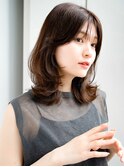 ◯薄めバング流し前髪ロングレイヤーロングフェイスレイヤー