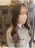 ブラウンベージュ暖色系艶感ハイトーン×ゆるふわウェーブ