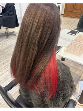 フラバー(flover) ブリーチ１回~インナーレッド×ラベンダーベージュ【miyabi】