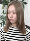 顔周りレイヤーカットアディクシーカラー韓国風グレージュ堺東