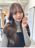 ロングレイヤーカットニュアンスカラー韓国風顔まわりカット