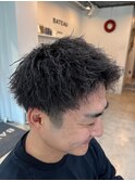 メンズ × ツイストパーマ