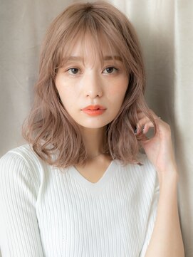 カバーヘア 上尾西口店(COVER HAIR) ハイトーンカラーくびれヘア韓国風ミディTd1上尾10代20代30代