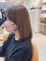 アヴァン(avan.)&nbsp;大人女子 鎖骨ボブ 前髪あり マロンベージュ