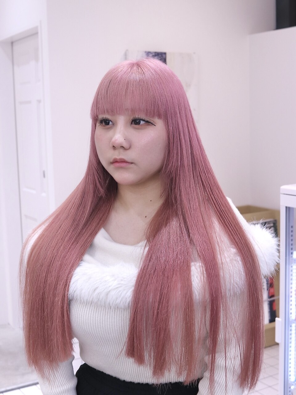 ホワイトピンク：L290206129｜ルィ 名古屋栄(llwy)のヘアスタイル