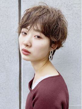 モリオ フロム ロンドン 成増店 マッシュショートパーマ_アッシュブラウン，オフィスコンサバ