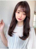 アフロート矢田菜津紀シースルーバングローレイヤー韓国風ヘア