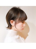 髪質改善と縮毛矯正の専門店 サンティエ(scintiller)&nbsp;大人可愛い20代30代40代小顔ワンサイドショートボブ丸み前下がり