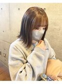 切りっぱなしボブミルクティーグレージュベージュブラウン