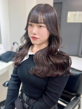 ランテルディ 渋谷(LANTERDIT) 韓国ヘア　くびれヘア　顔周りカット　ぱっつん前髪　艶カラー