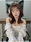【藤野結衣】ブラウンベージュ×韓国ヘア