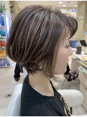 50代ヘルシースタイル メッシュ ニュアンスカラー メンズライク