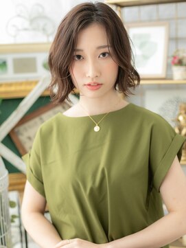 カバーヘア ブリス 川口(COVER HAIR bliss) アシンメトリーかきあげ前髪くせ毛風小顔ボブc5川口20代30代40代