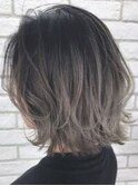 おしゃれ大人のグラデーションカラー 小顔ウルフレイヤーボブ