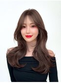 韓国ヘア 2wayバング レイヤーカット くびれヘア 顔周り/