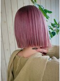 ピンクベージュ×タッセルボブ