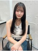 13779黒髪グレージュ髪質改善レイヤーワンカール韓国ストレート