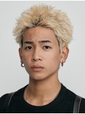 原宿スパイキーショートツーブロック刈り上げメンズカットパーマ