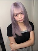 15565ブリーチ＆ダブルカラーラベンダーピンクレイヤーロング