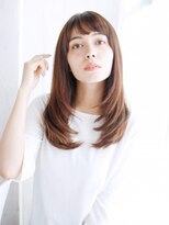 ヘアメイク ナル(hair make nalu)&nbsp;ショートバングのナチュラルストレートスタイル