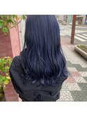 #カラー#ブリーチ#ブルーブラック