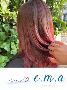 エマヘアデザイン(e.m.a Hair design) ピンクカラー
