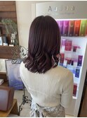 ピンクブラウンコテ巻き