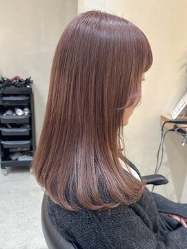 ヒビヲ(HIBIO) ミルクティーベージュハイトーンカラーダブルカラーピンク韓国風