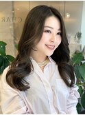 大人韓国/オリーブグレージュ/レイヤーカット前髪カタログ