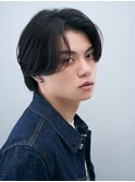 爽やかセンターパートメンズニュアンスパーマ