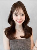 愛されくせ毛風カールシースルーバング斜めバングイメチェン