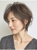 大人ショート 白髪ぼかし 脱白髪染め 40代50代60代