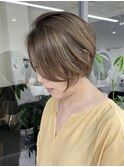 くびれショートボブ40代50代グレイカラー白髪染め白髪ぼかし