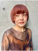 顔まわりレイヤーショートボブ