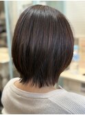 柔らかローズブラウンのひし形ショート