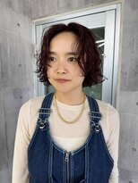 エヴァン(HEVIN)&nbsp;レイヤーボブ☆コールドパーマ☆レッドピンク☆