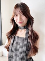 アルバム 新宿(ALBUM SHINJUKU)&nbsp;前髪カットオリーブベージュ顔周りレイヤー韓国ヘア_F1292