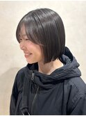 ブリーチなし/髪質改善/ダークブラウン/グレーカラー/ボブ原宿14