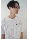 コンマヘアショートレイヤーかき上げパーマトランクスヘア