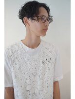 メリケンバーバーショップ コウベ(MERICAN BARBERSHOP KOBE)&nbsp;コンマヘアショートレイヤーかき上げパーマトランクスヘア