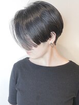【morio 原宿】黒髪ハンサムショート　前髪なし　襟足刈り上げ