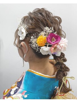 ヘアー アイス 御器所本店(HAIR ICI) ふわふわ編みおろしスタイル