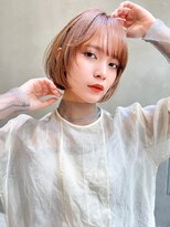 エイミー(Aimee)&nbsp;Aimee町田　前上がりボブ×ピンクベージュ