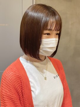 ロンド エスポワール 錦糸町(Lond espoir) 【北澤華】オリーブベージュウェットヘアボブ/縮毛矯正