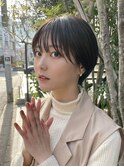 黒髪/ボブウルフ/ネビージュ/小顔/ワンレン/髪質改善/前髪