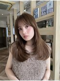 デザインカラーレイヤーカット ウェットヘアベビーピンク